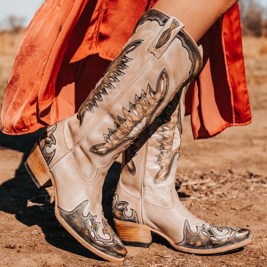 Freebird Stores Women's Beige/Ice Multi Willie Boots