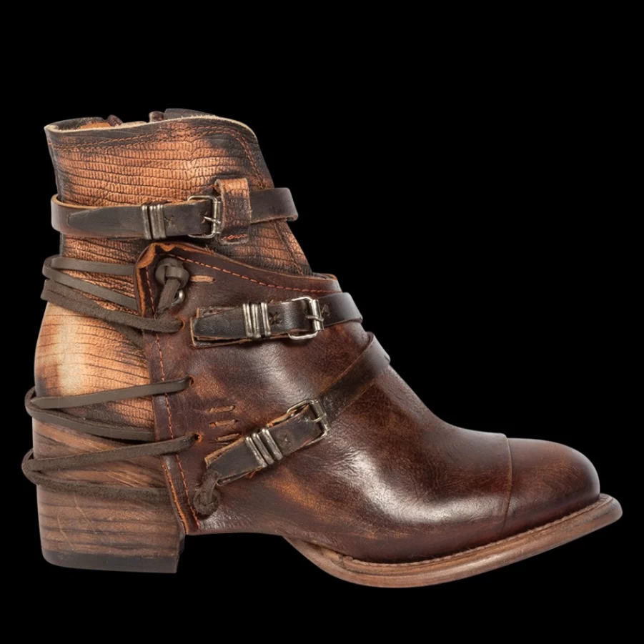 Freebird Stores Women's Crue Boots in Copper Multi - Boho Leather Ankle Booties