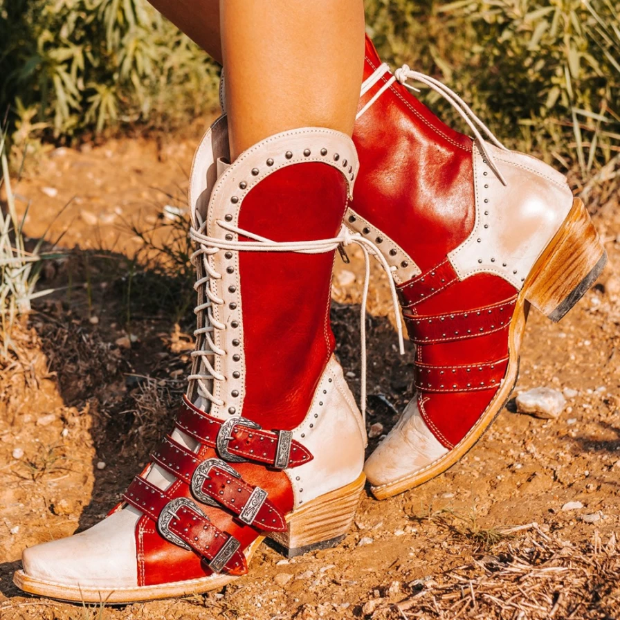 Freebird Stores Women's Winnie Red Multi Casual Shoes
