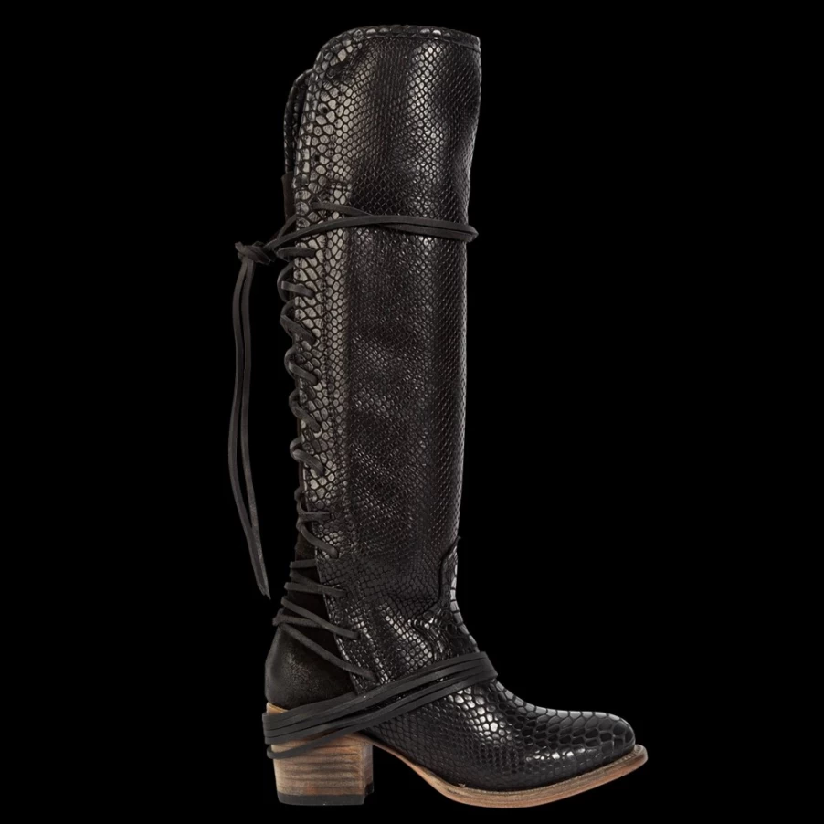 "Freebird Stores Women's Black Snake Coal Boots"