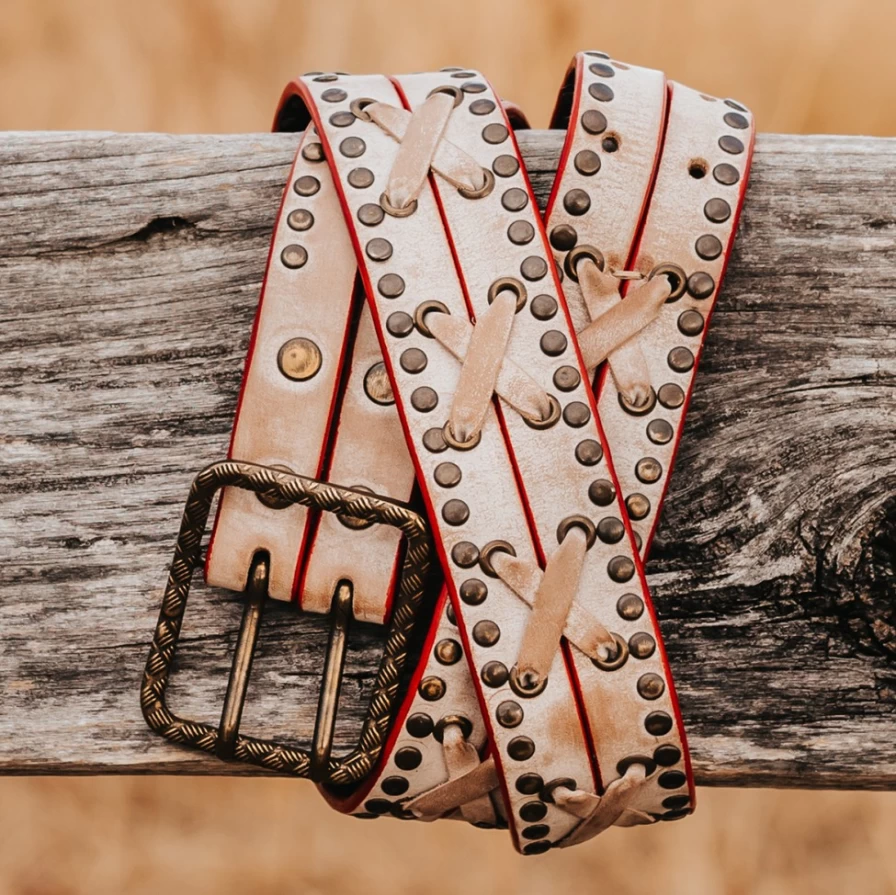 Freebird Stores Women's Taupe Cross Belt - Stylish Adjustable Waist Accessory