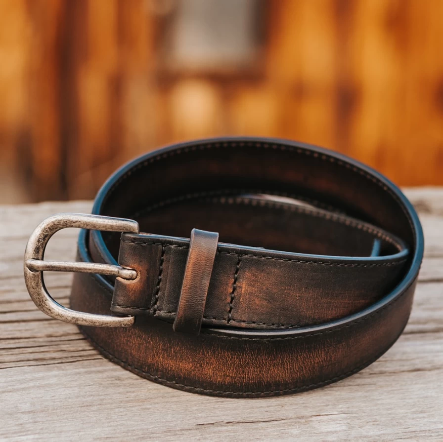 "Freebird Stores Women's Black Distressed Classic Leather Belt"