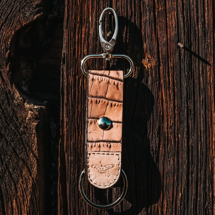 "Freebird Stores Women's Pink Croco Key Chain - Stylish & Durable Keyring"