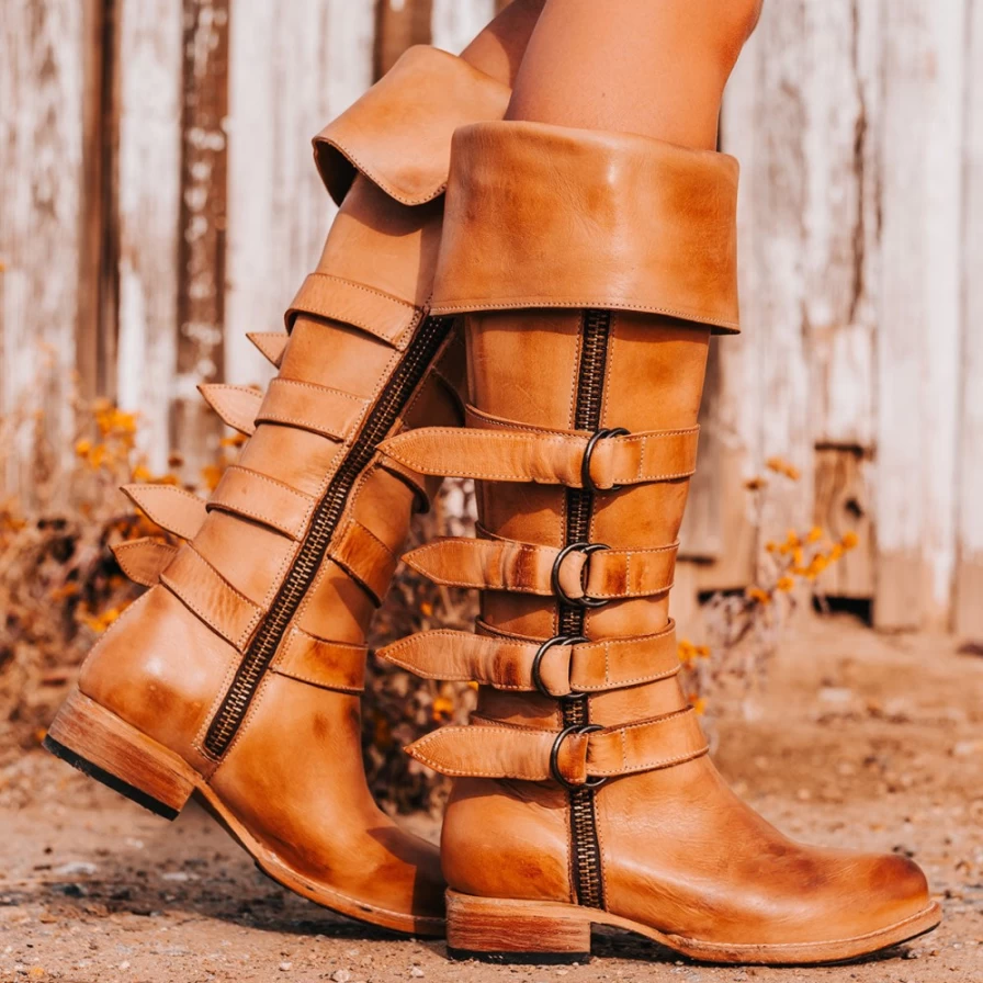 Freebird Stores Women's Beige Risky Ankle Boots - Boho Chic Leather Booties for Women