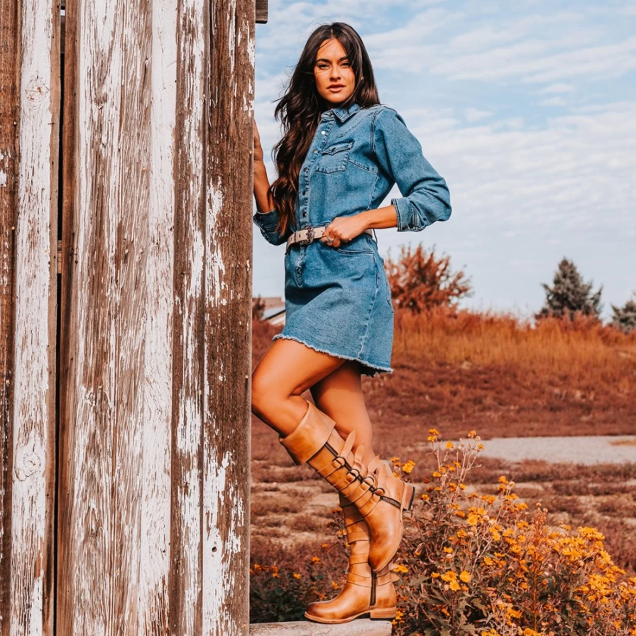 Freebird Stores Women's Beige Risky Ankle Boots - Boho Chic Leather Booties for Women