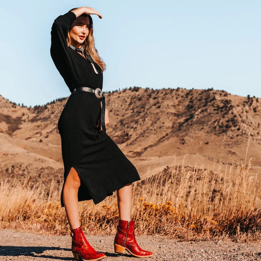 Freebird Stores Women's Red Python Morgan Boots