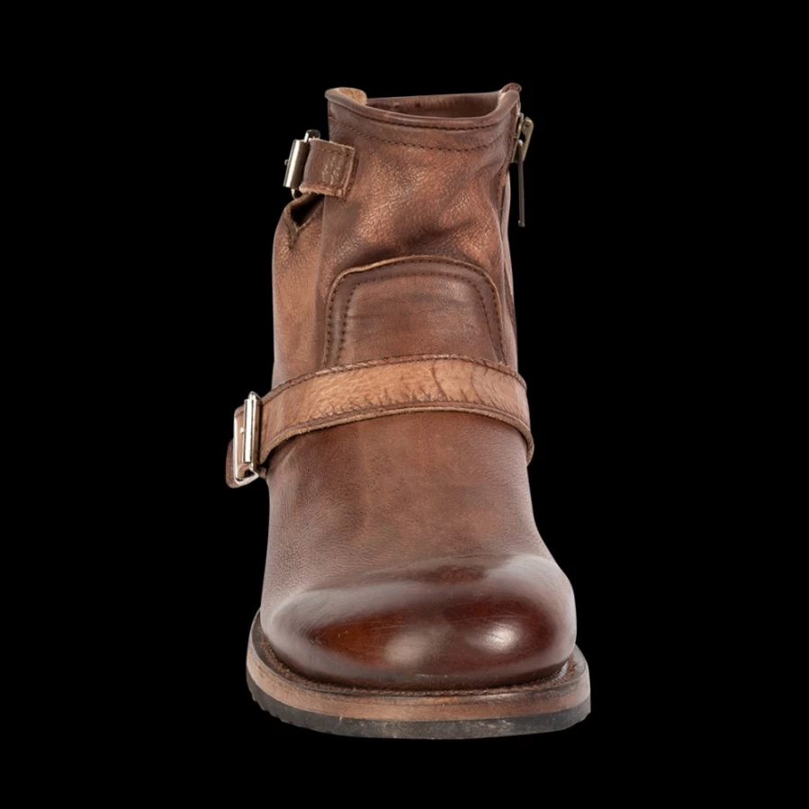 Freebird Stores Men's Brown Distressed Railroad Boots - Vintage Leather Casual Footwear