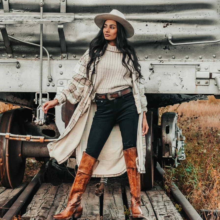 Freebird Stores Women's Black Distressed Westbound Belt - Vintage Western Style Leather Belt for Women