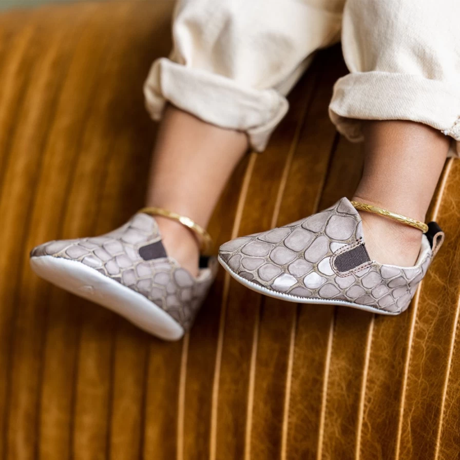 Freebird Stores Women's Stone Croco Baby Kicks - Stylish Comfort Footwear