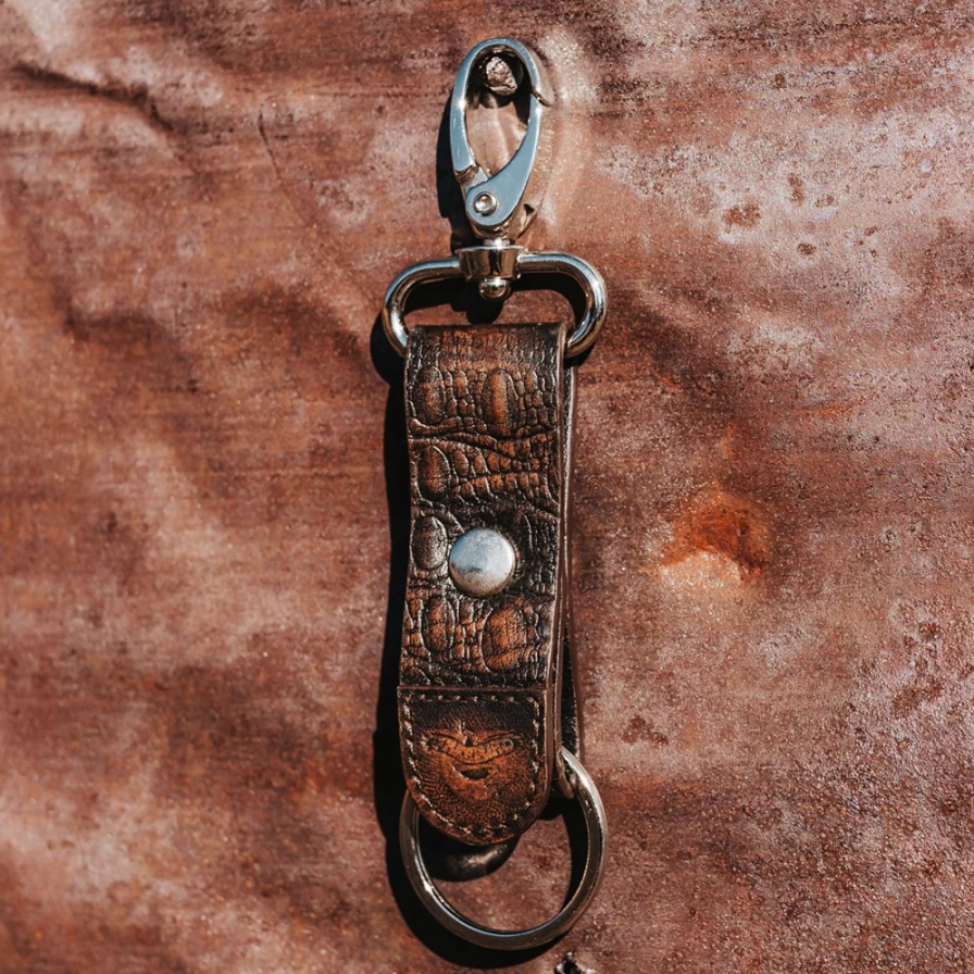 "Freebird Stores Women's Brown Distressed Leather Key Chain"