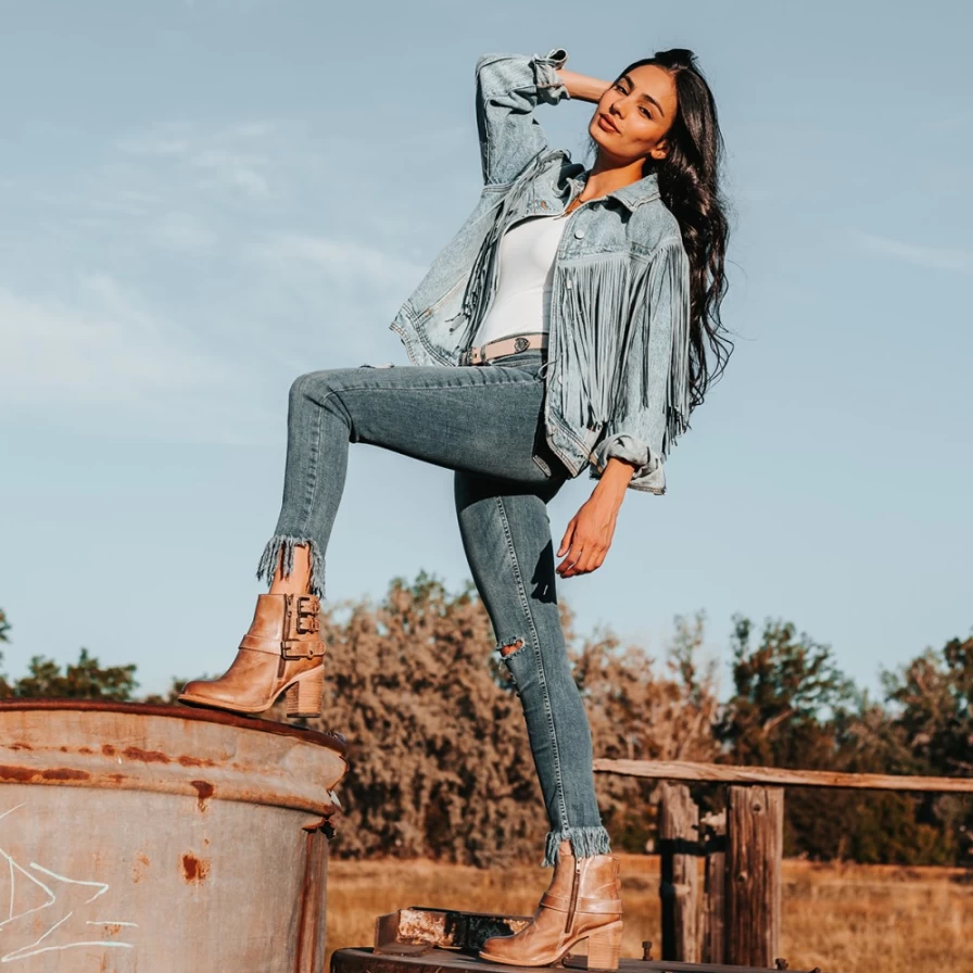 "Freebird Stores Women's Taupe Bolo Tie"