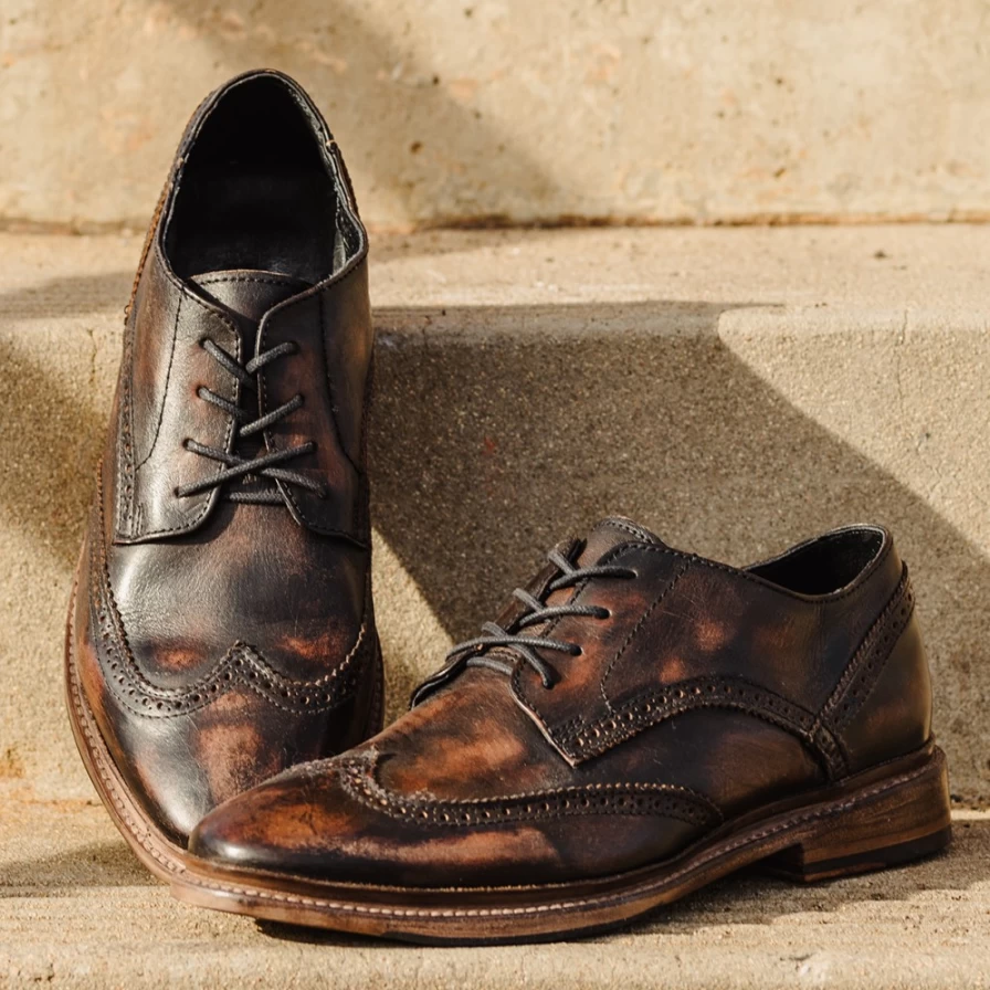 Freebird Stores Men's Black Distressed Kensington Boots - Vintage Style Leather Footwear