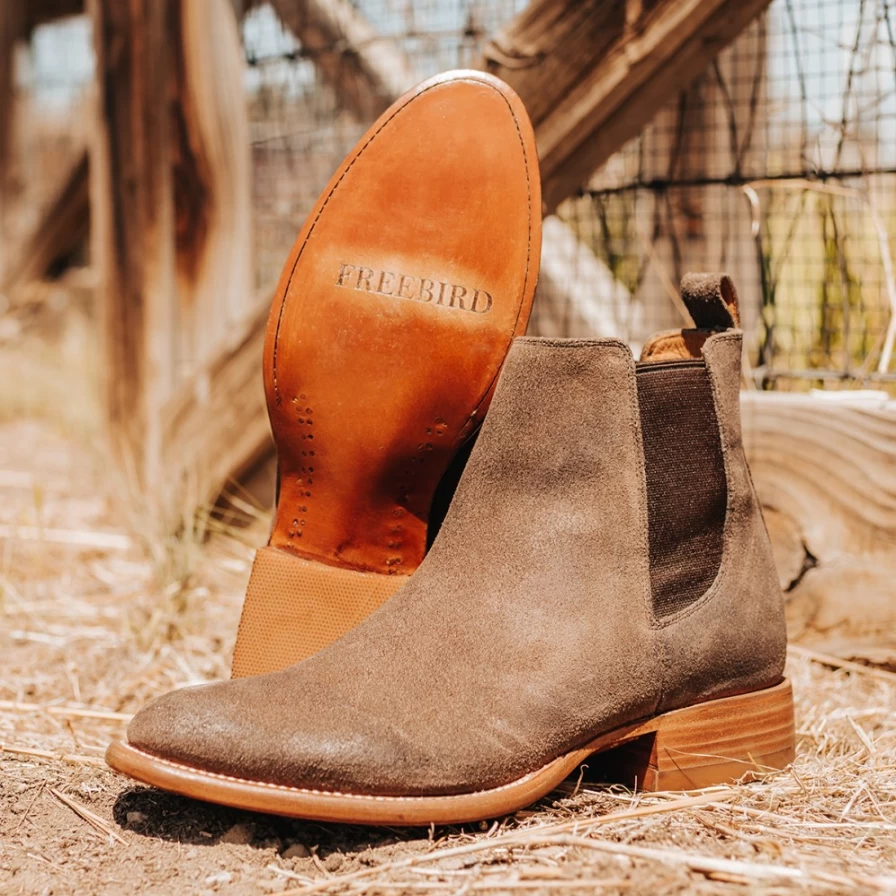 Freebird Stores Men's Taupe Suede Palmer Boots