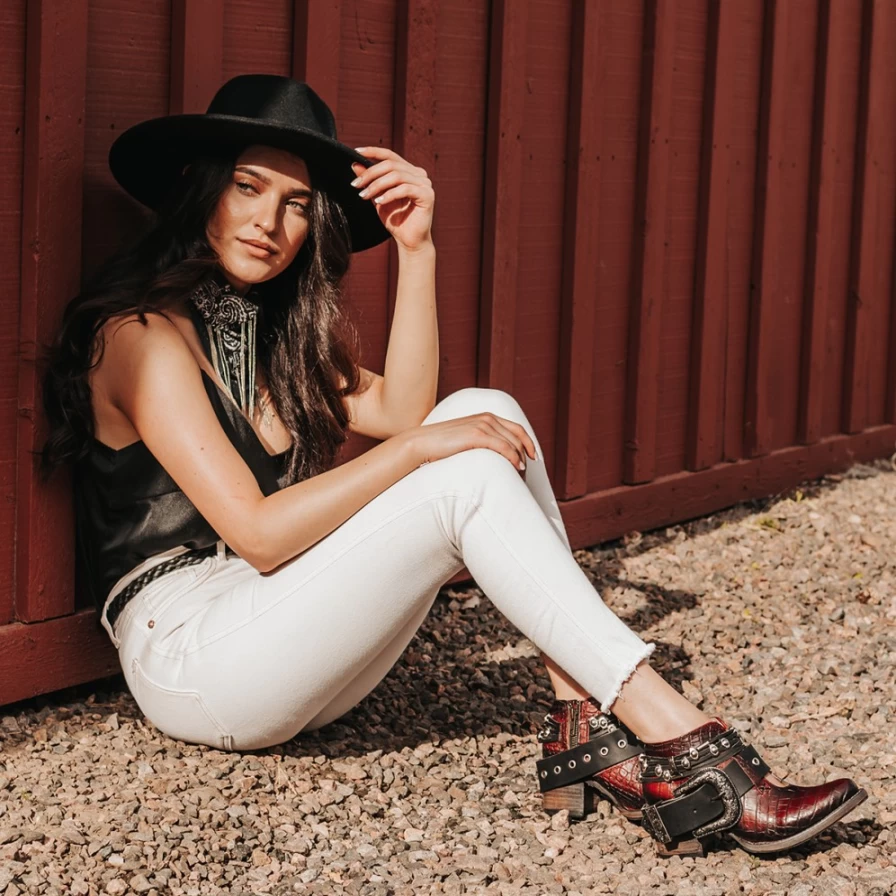 "Freebird Stores Women's Red Croco Saloon - Stylish & Comfortable Footwear"