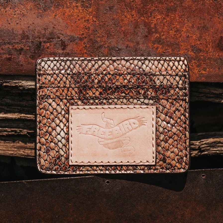 Freebird Stores Women's Pink Snake Print CC Wallet - Stylish & Compact Card Holder