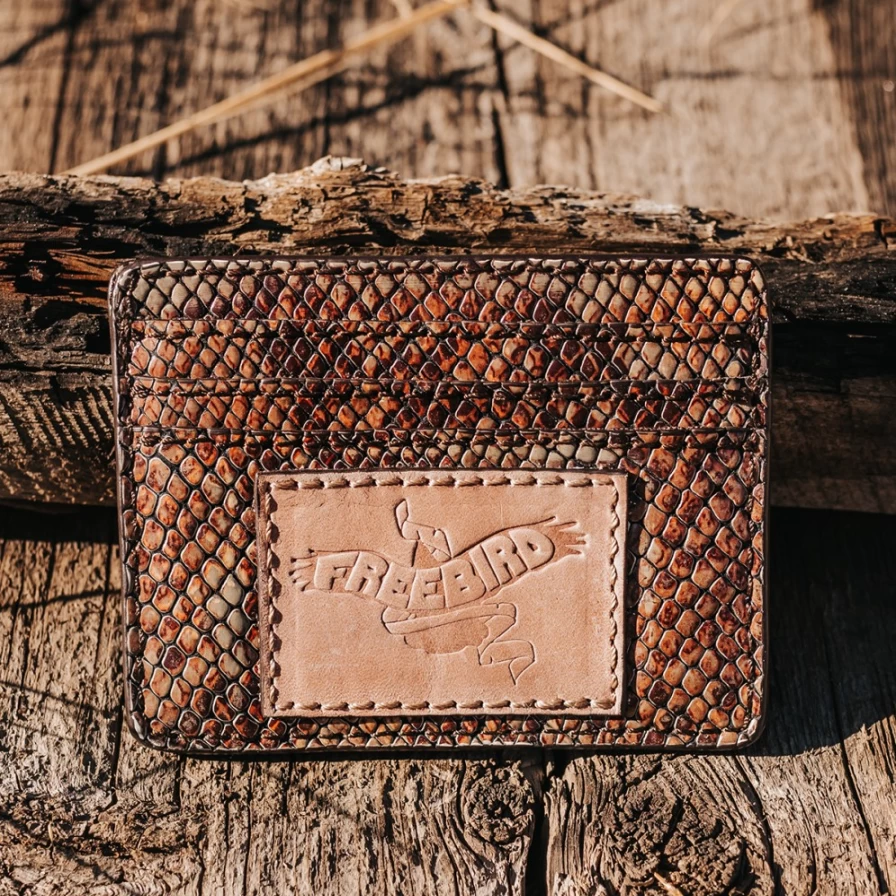 Freebird Stores Women's Pink Snake Print CC Wallet - Stylish & Compact Card Holder