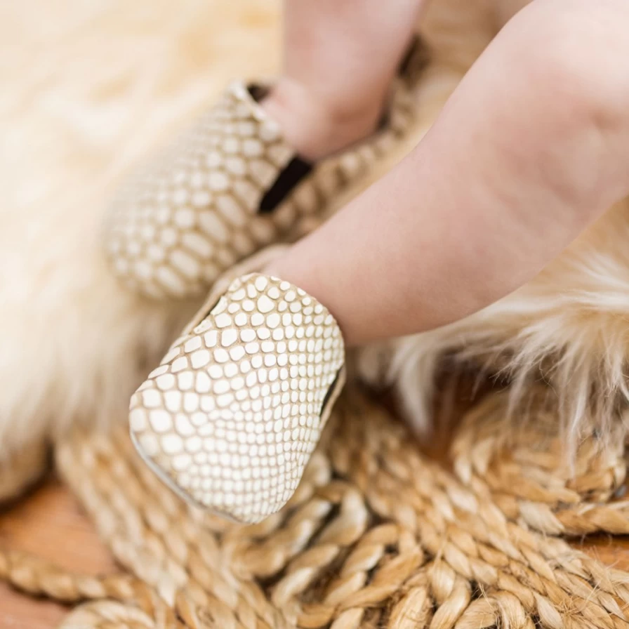 "Freebird Stores Women's White Snake Baby Kicks Sneakers"