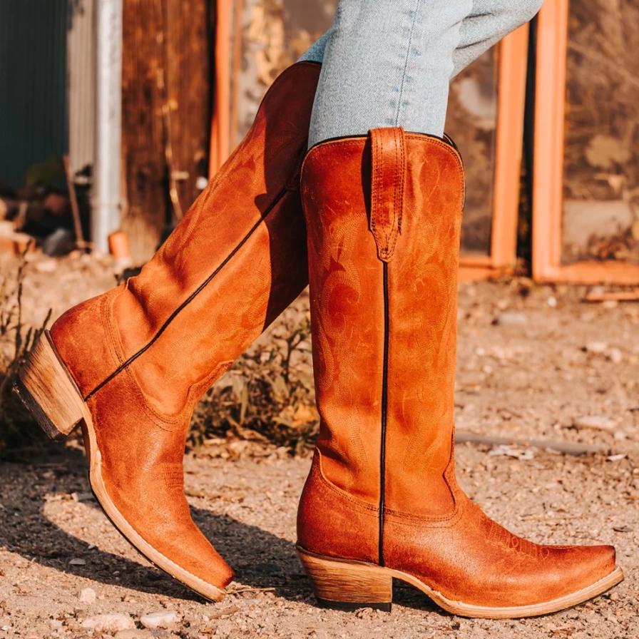 "Freebird Stores Women's Rust Suede Woodland Boots"