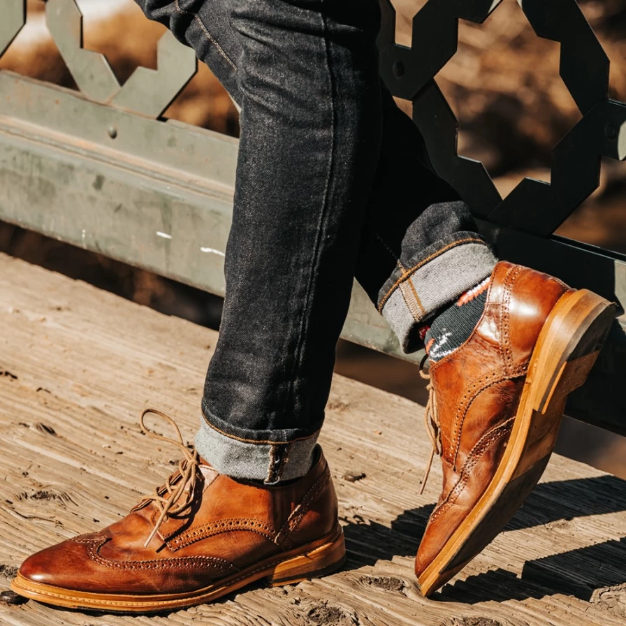 Freebird Stores Men's Cognac Kensington Leather Boots