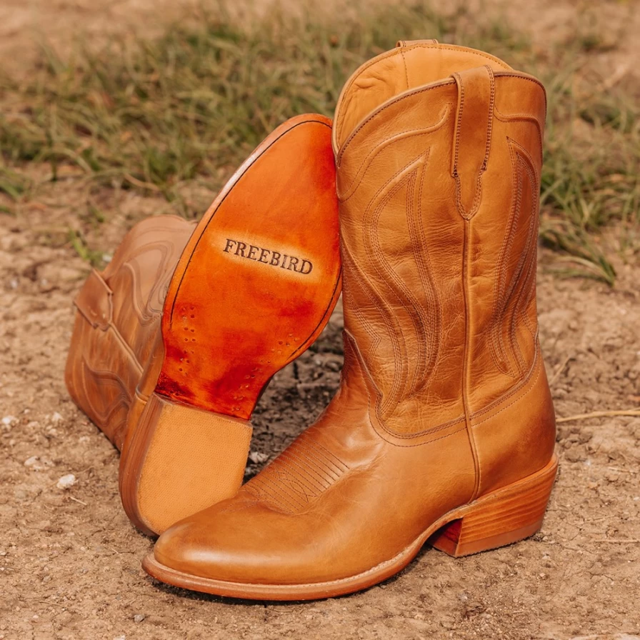 Freebird Stores Mens Bandito Boot in Camel Leather - Premium Leather Footwear for Men