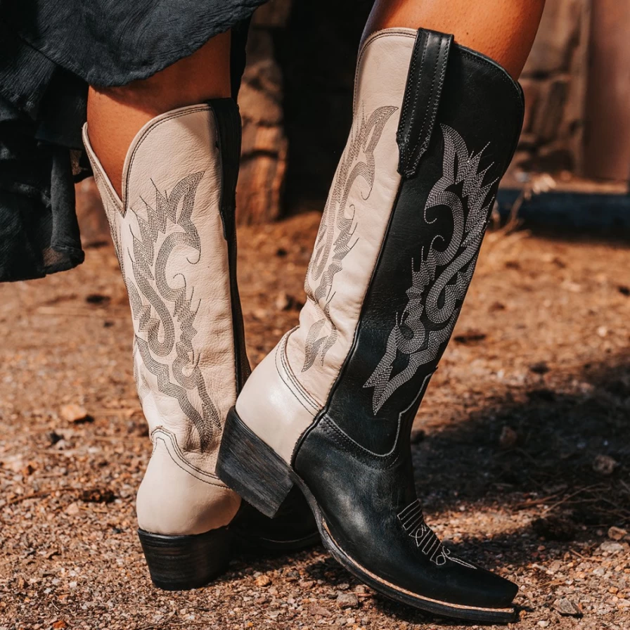 Freebird Stores Women's Woodland Boots in Black/White Multi Color