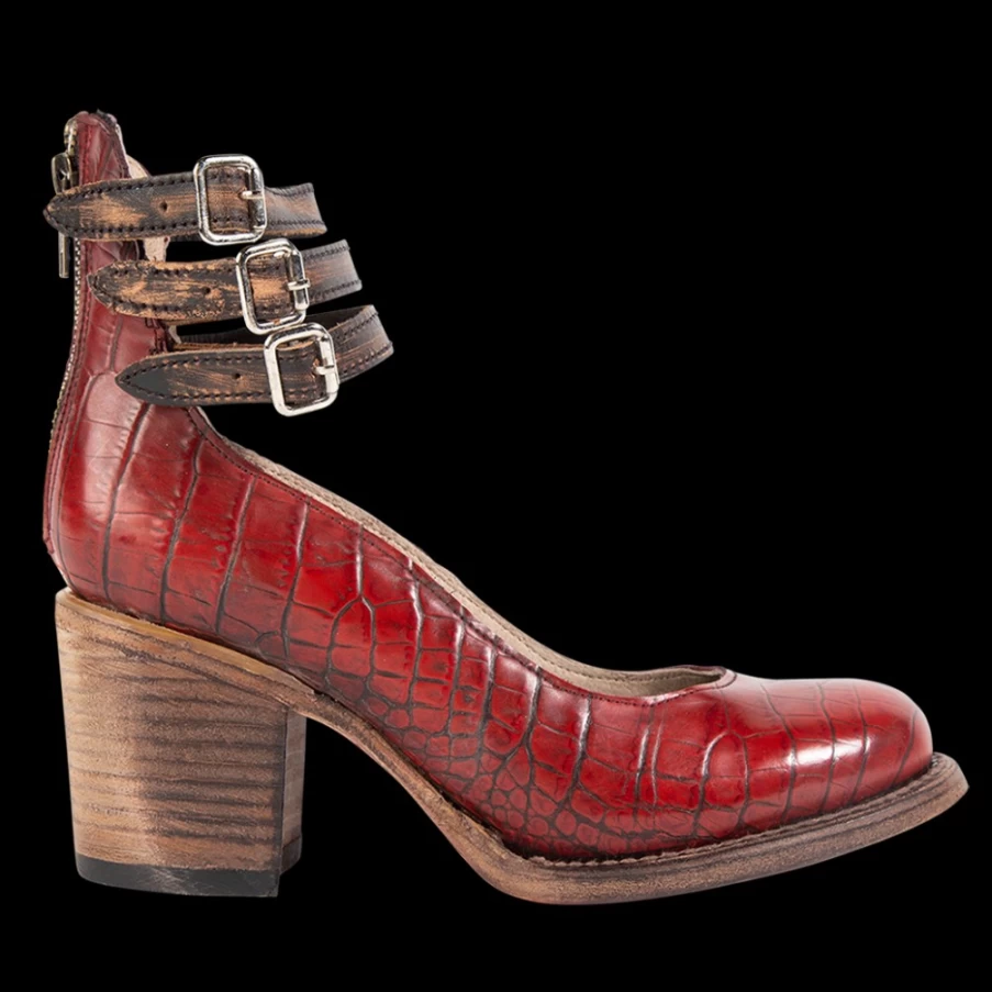 Freebird Stores Women's Red Croco Randi Fashion Shoes