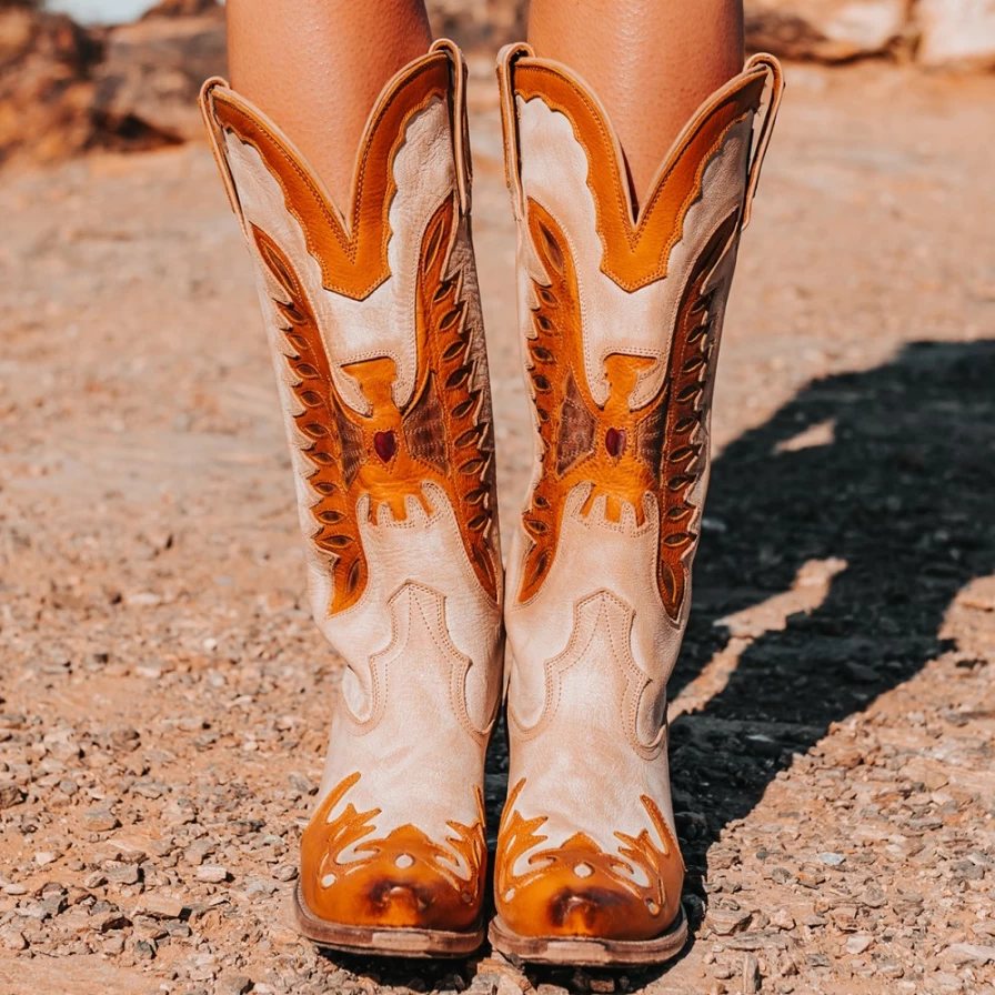 Freebird Stores Women's Beige Multi Willie Boots - Comfortable & Stylish Footwear