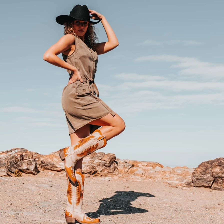 Freebird Stores Women's Beige Multi Willie Boots - Comfortable & Stylish Footwear