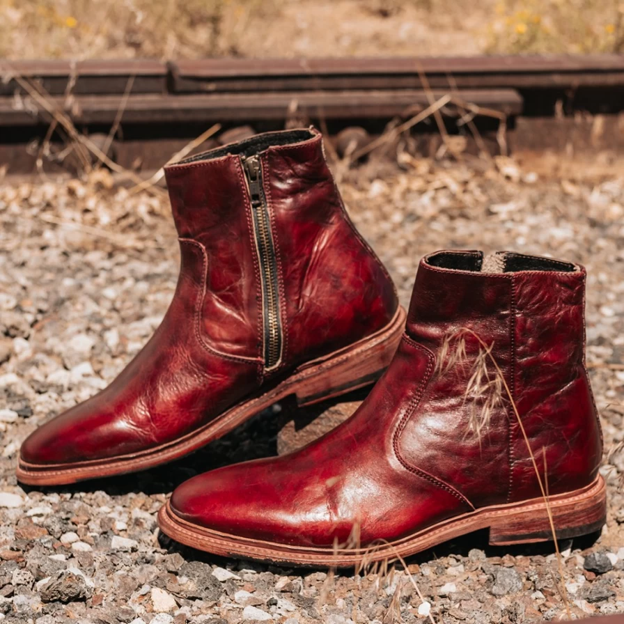 Freebird Stores Men's Douglas Boot in Wine Color - Premium Leather Footwear