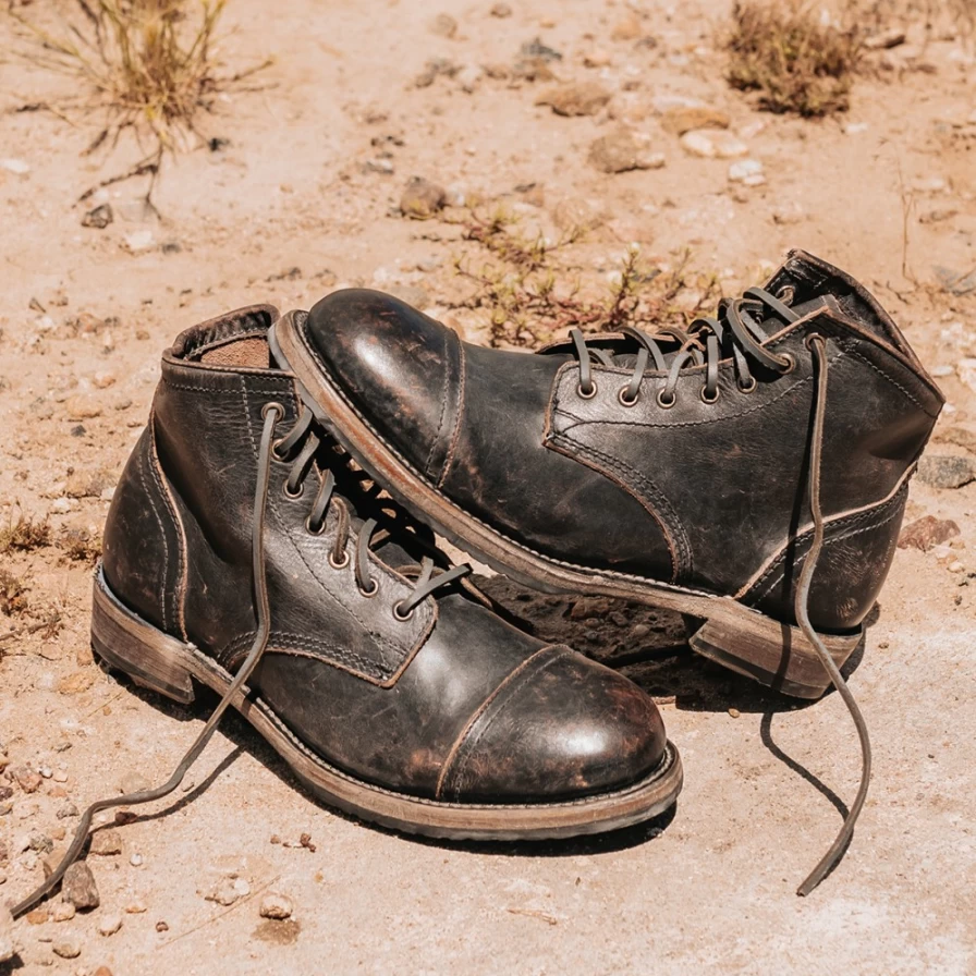 Freebird Stores Men's Black Distressed Leavenworth Boots