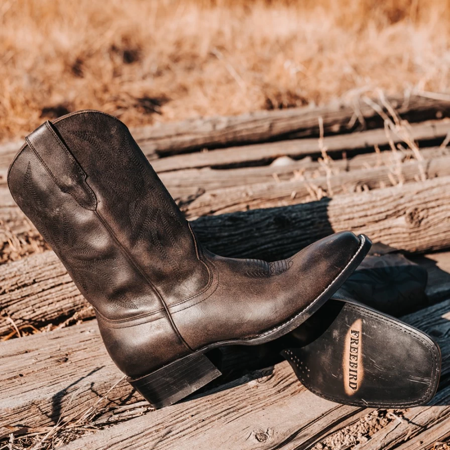 Freebird Stores Men's Black Leather Union Boots
