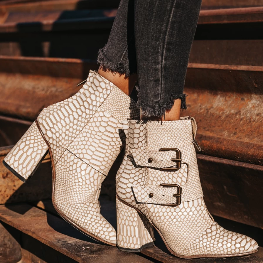 Freebird Stores Women's White Snake Joey Boots