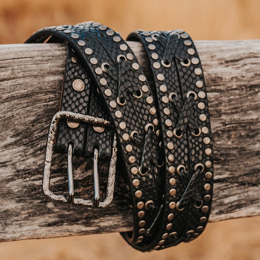 Freebird Stores Women's Black Snake Cross Belt - Stylish Western Accessory