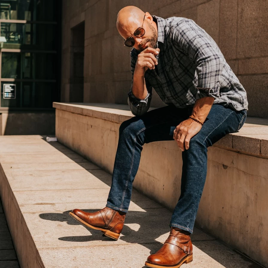 Freebird Stores Men's Cognac Railroad Boots