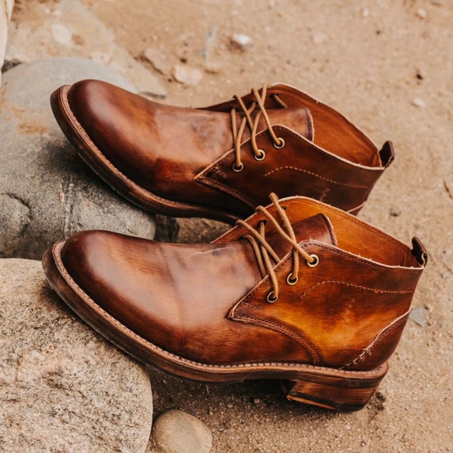 Freebird Stores McCoy Mens Boot in Cognac - Premium Leather Footwear for Men