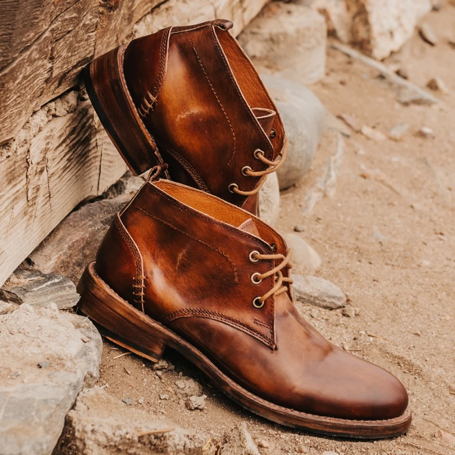 Freebird Stores McCoy Mens Boot in Cognac - Premium Leather Footwear for Men